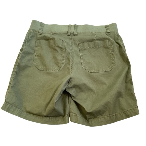 Lee Regular Fit Midrise Bermuda Shorts Olive Green Elastic Waist Women's Size 6 - Picture 8 of 8